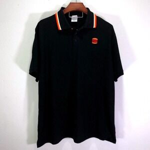Burger King Mens 3XL Black Uniform Polo Shirt Short Sleeve Embroidered Logo BK
